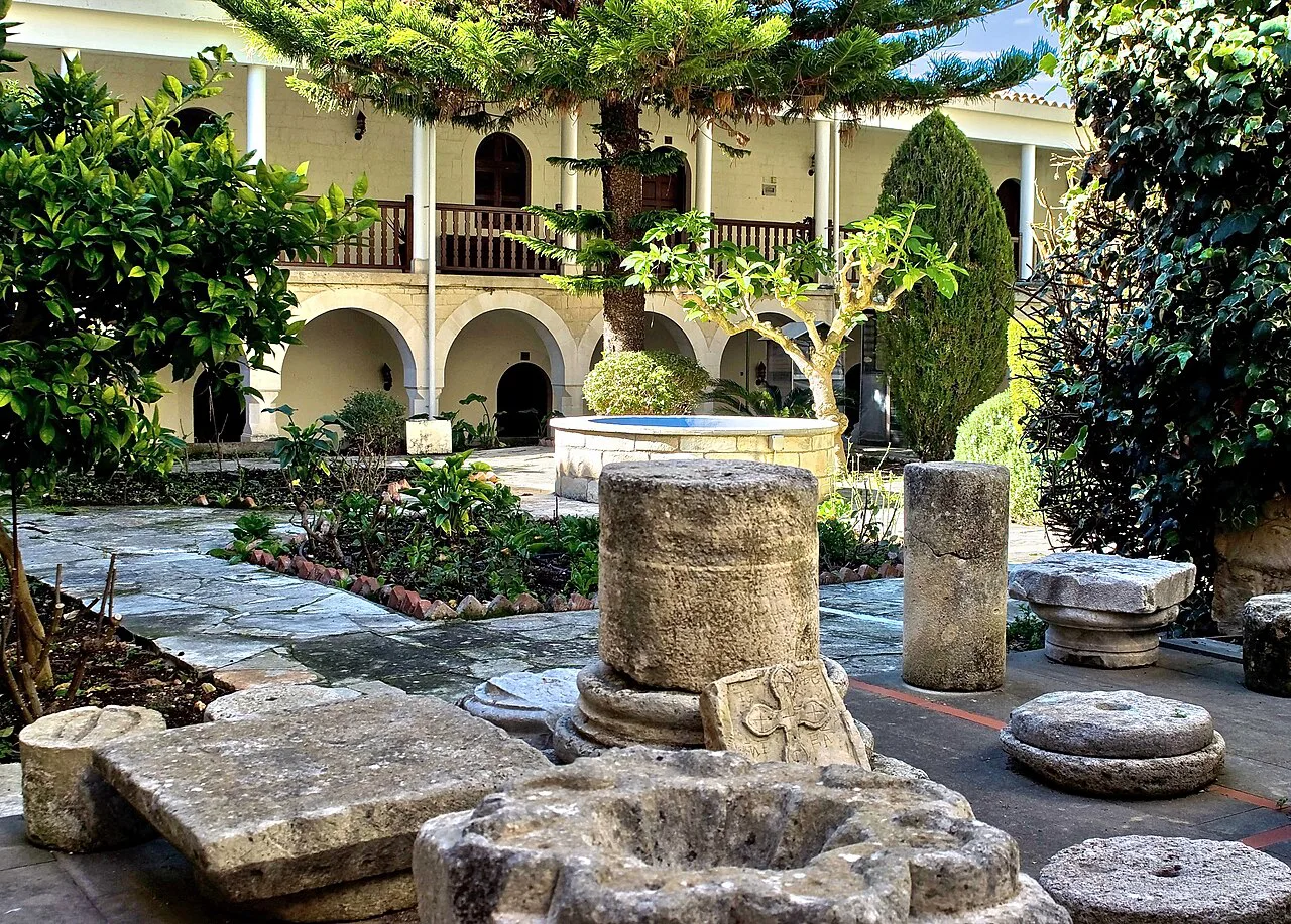 Courtyard of Agios Neophytos Monastery.