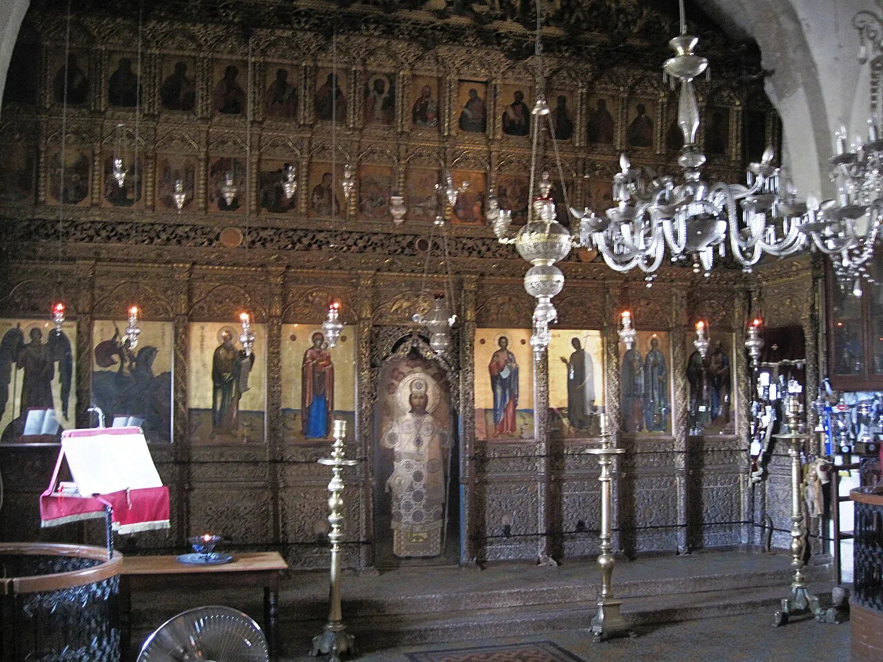 Iconostasis inside Apostolos Andreas Monastery.