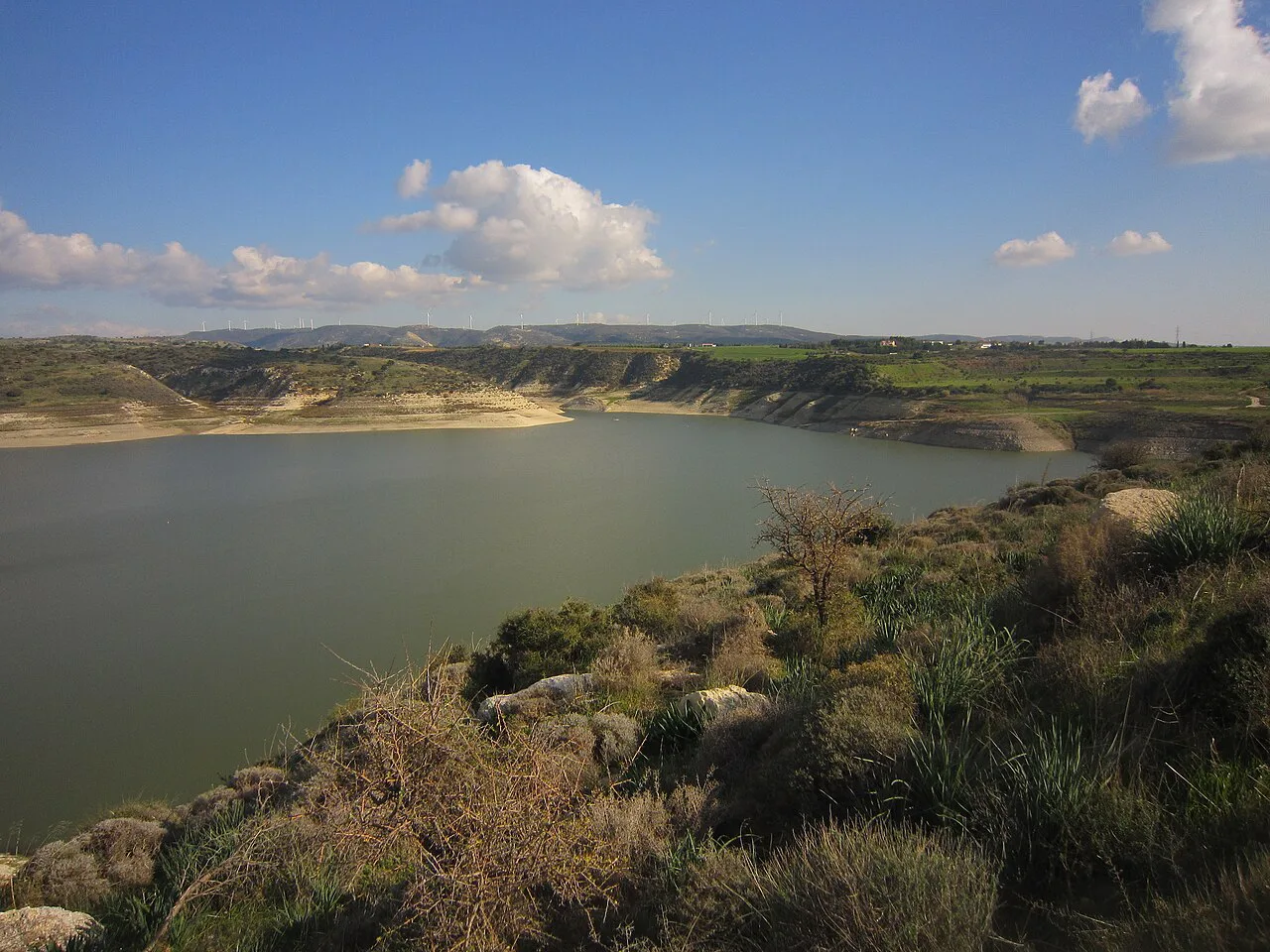 Asprokremmos Reservoir in Paphos district.