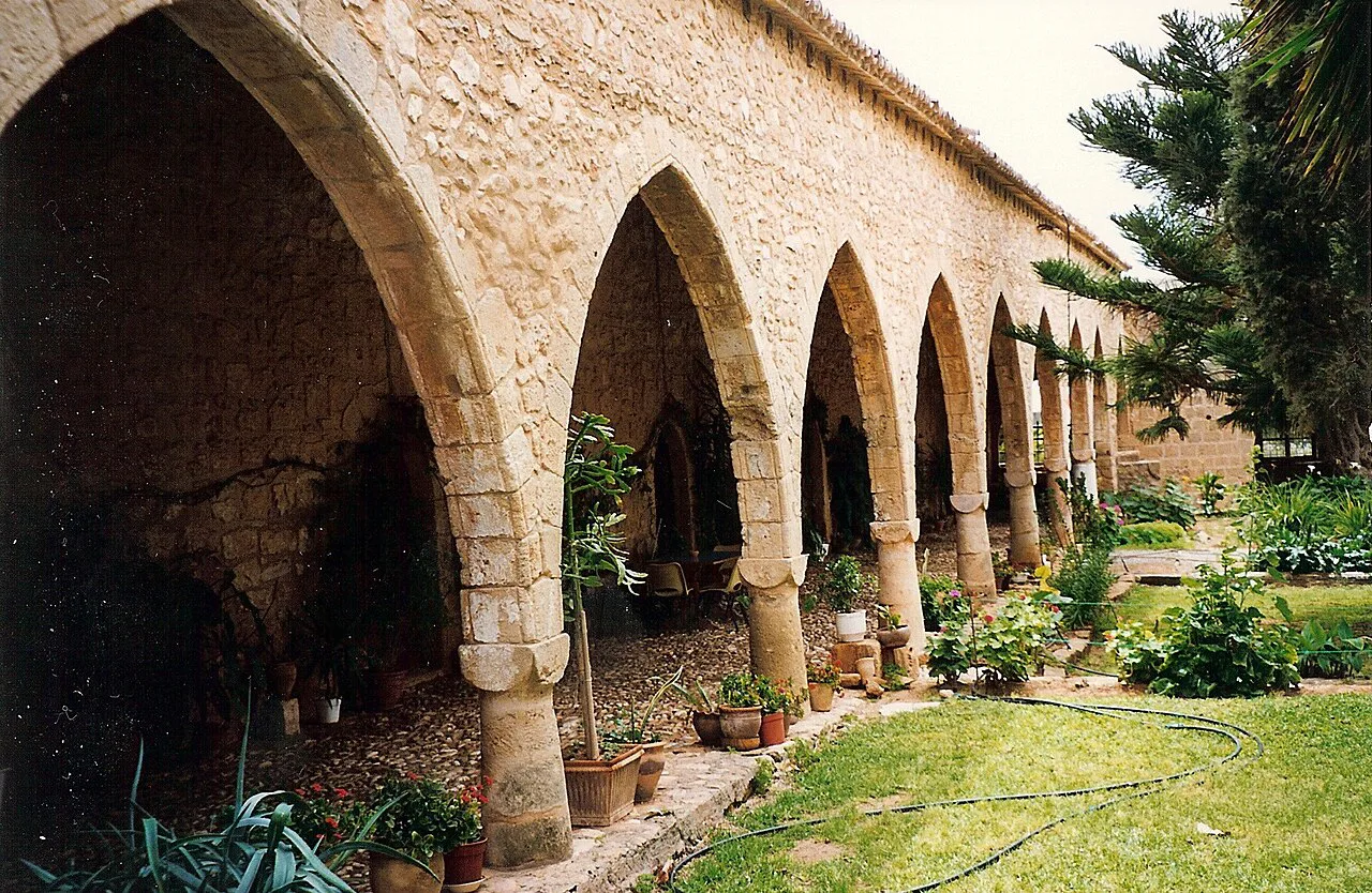 Arched cloister at Ayia Napa Monastery.