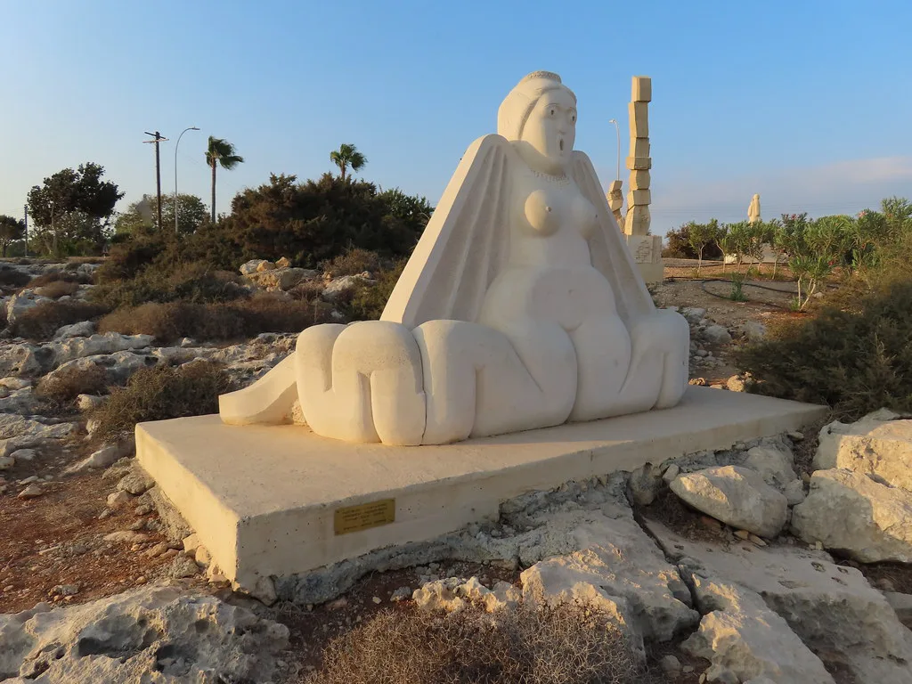 Siren sculpture in the Ayia Napa Sculpture Park.