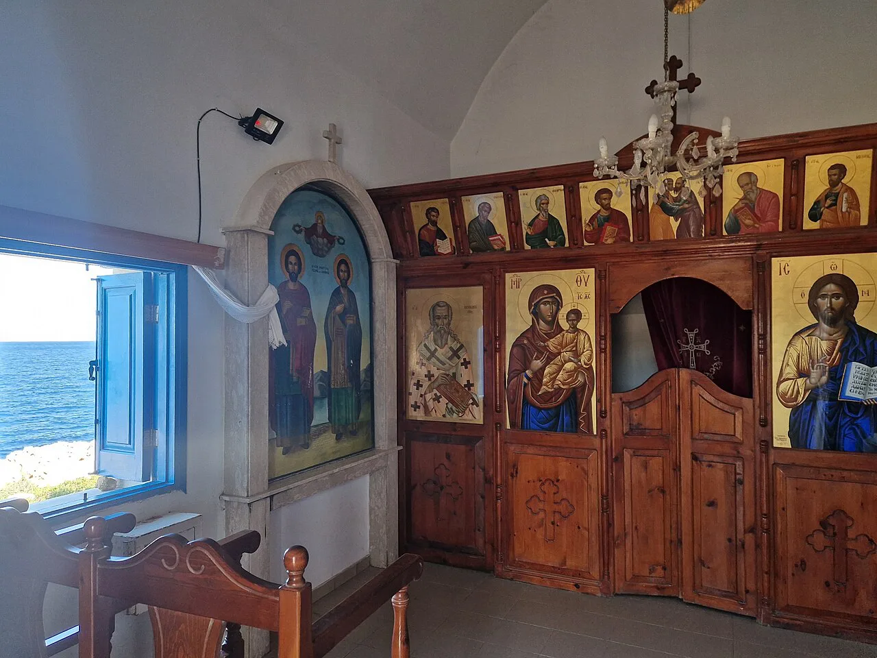 Interior of Ayioi Anargyroi chapel, Cape Greco.