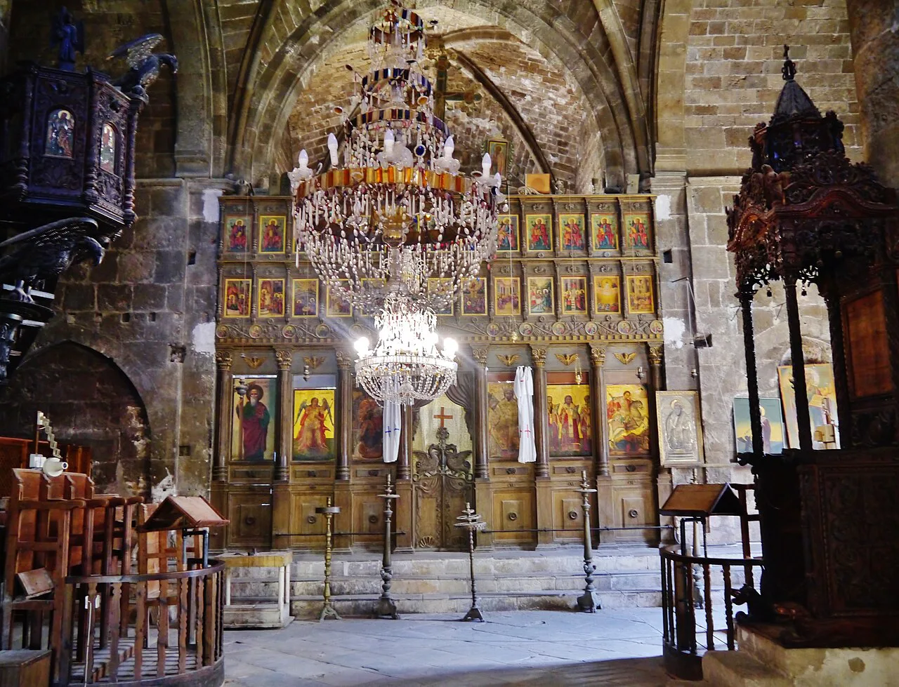 Inside the church at Bellapais Abbey.
