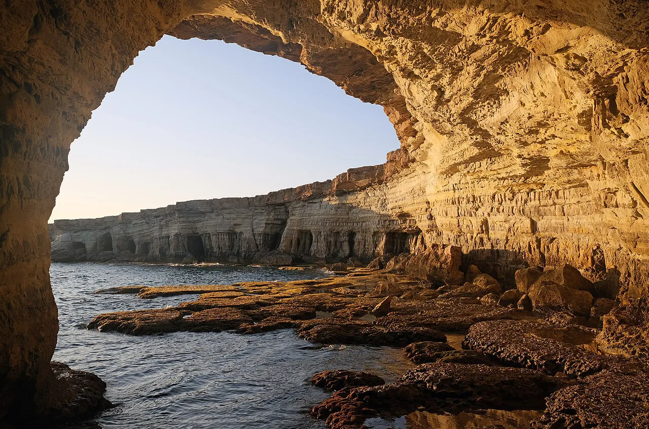 Sea caves at Cape Greco.
