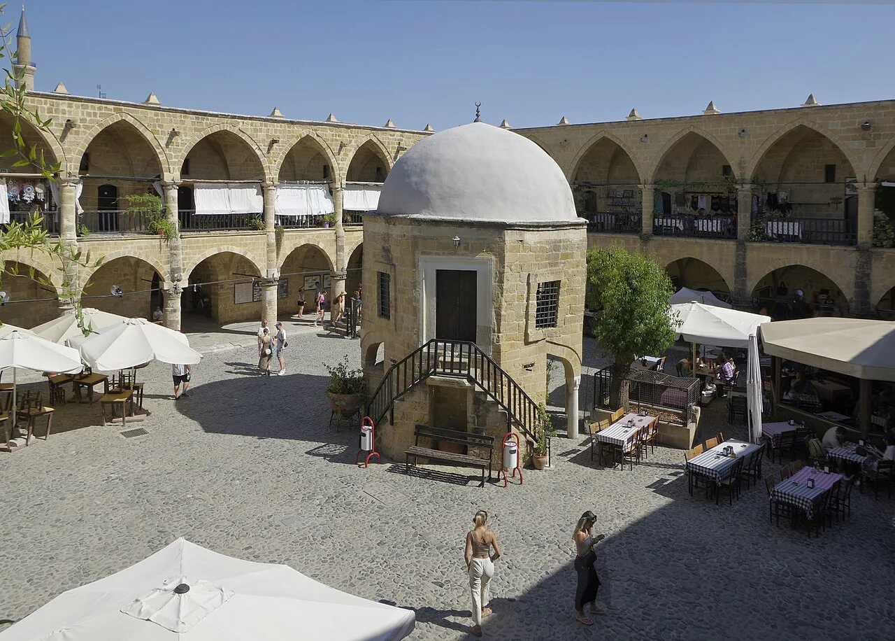 Mosque in the courtyard of Buyuk Han, Nicosia.