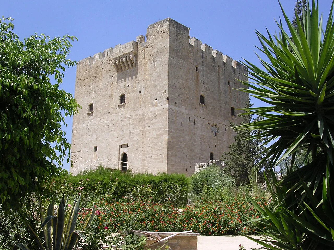 Kolossi Castle seen from its gardens.