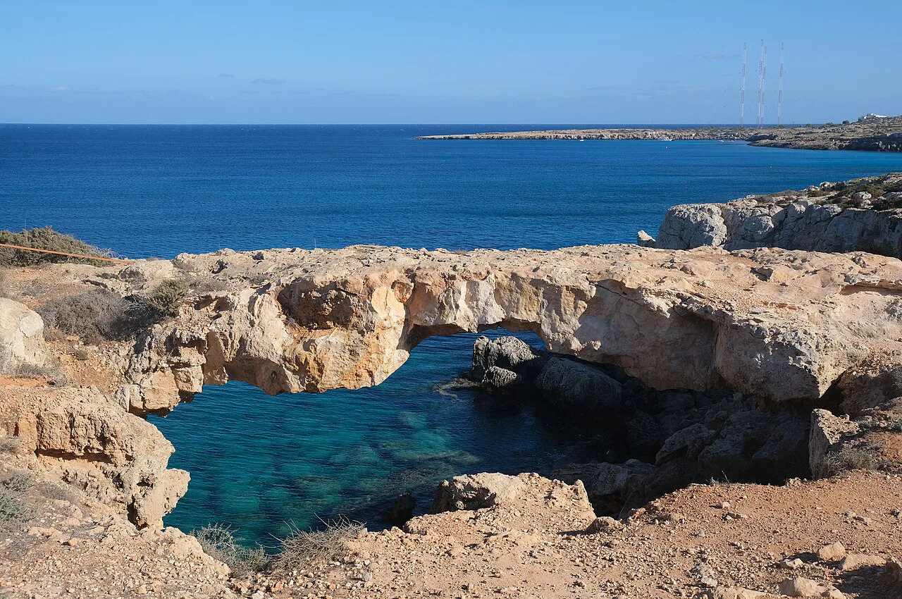 Natural bridge at Cape Greco.