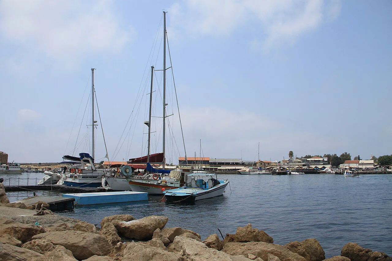 Boats in Paphos harbour.