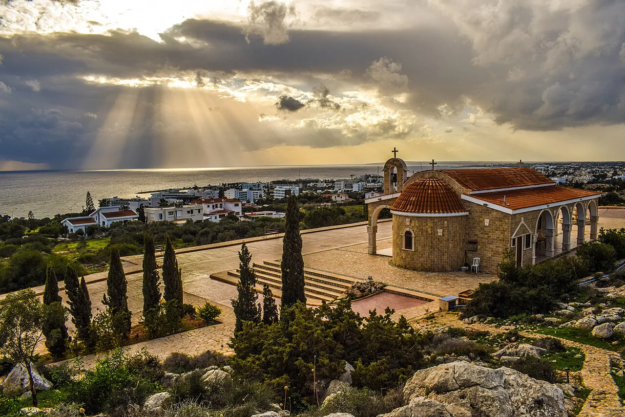Church and coast at Ayia Napa.