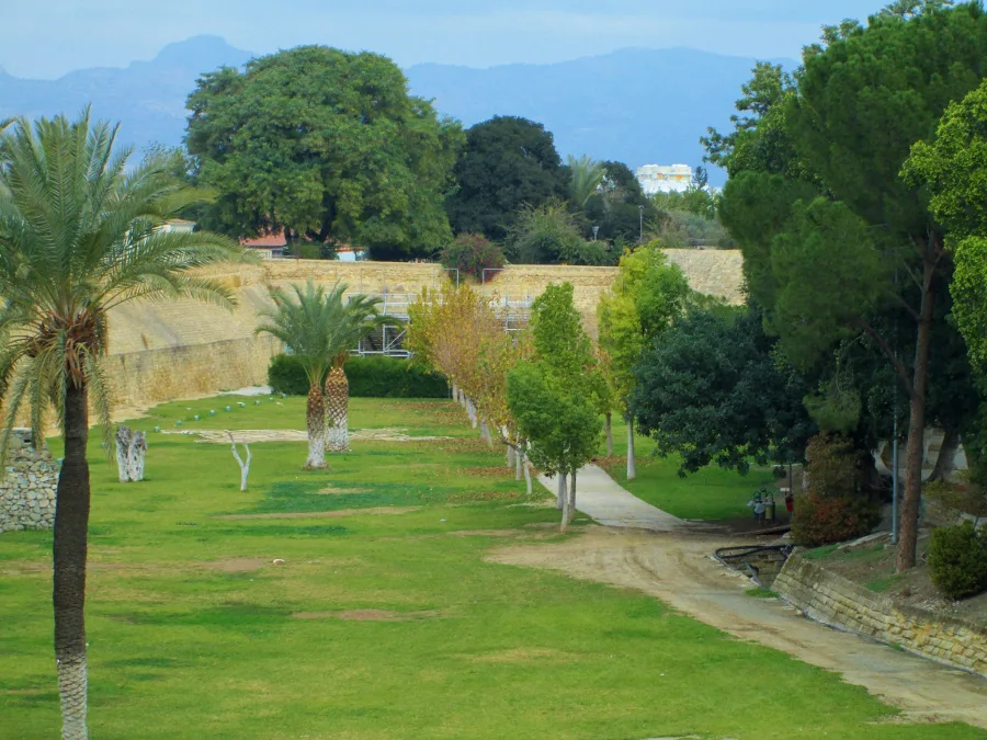 Park gardens beside the Venetian walls, Nicosia.