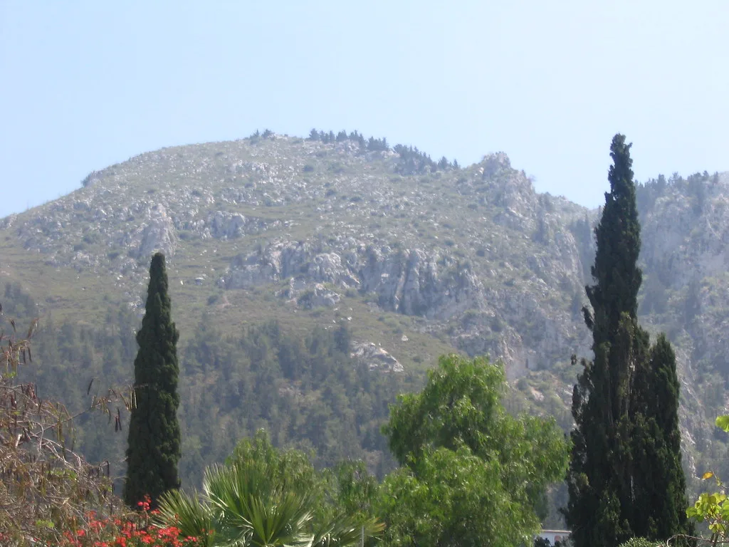 Wooded slopes of the Kyrenia Mountains.