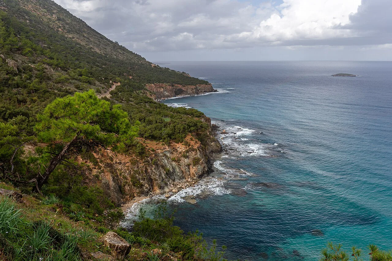 The rocky coast of the Akamas Peninsula.