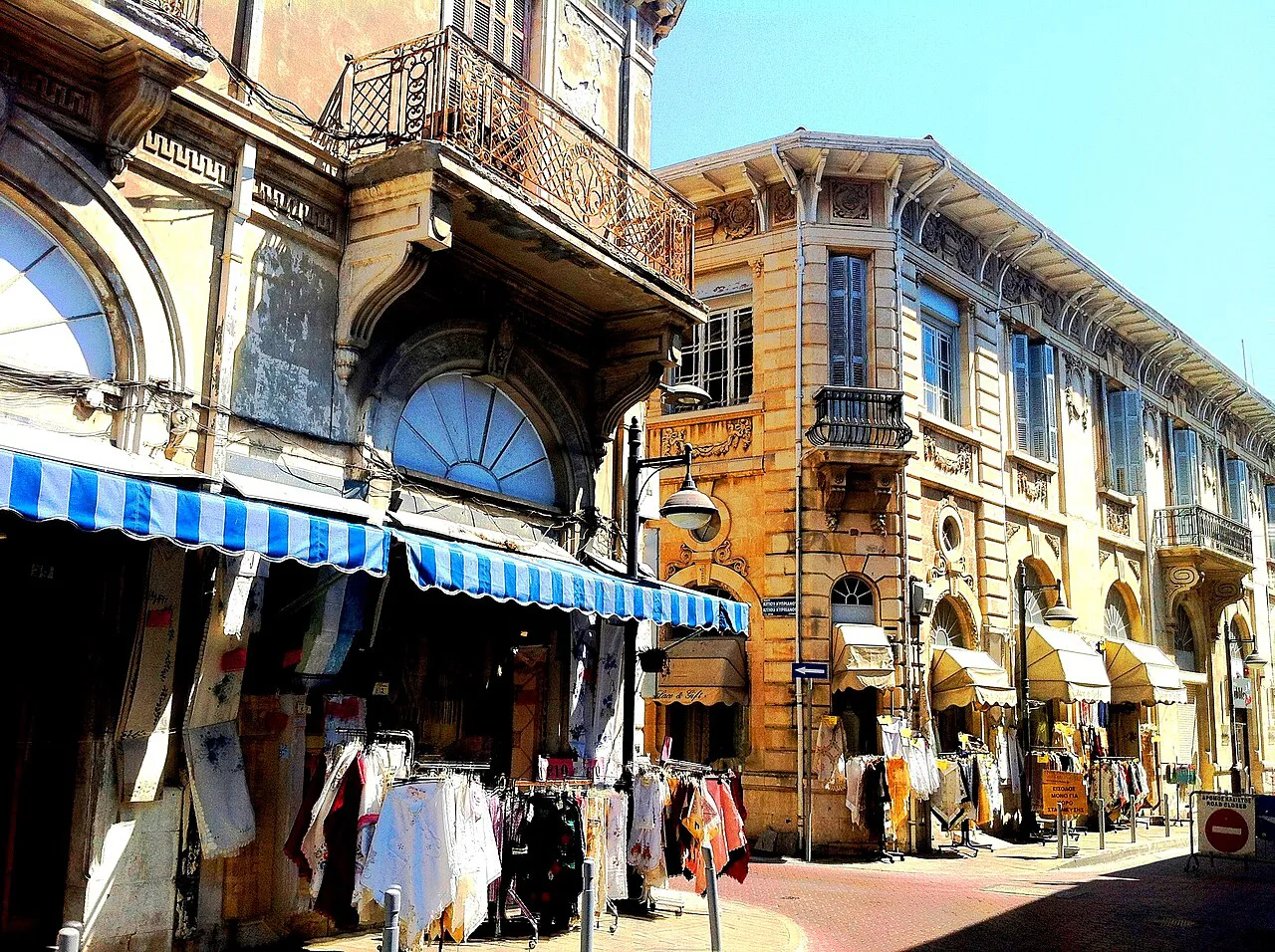 Shopfronts in Limassol old town.