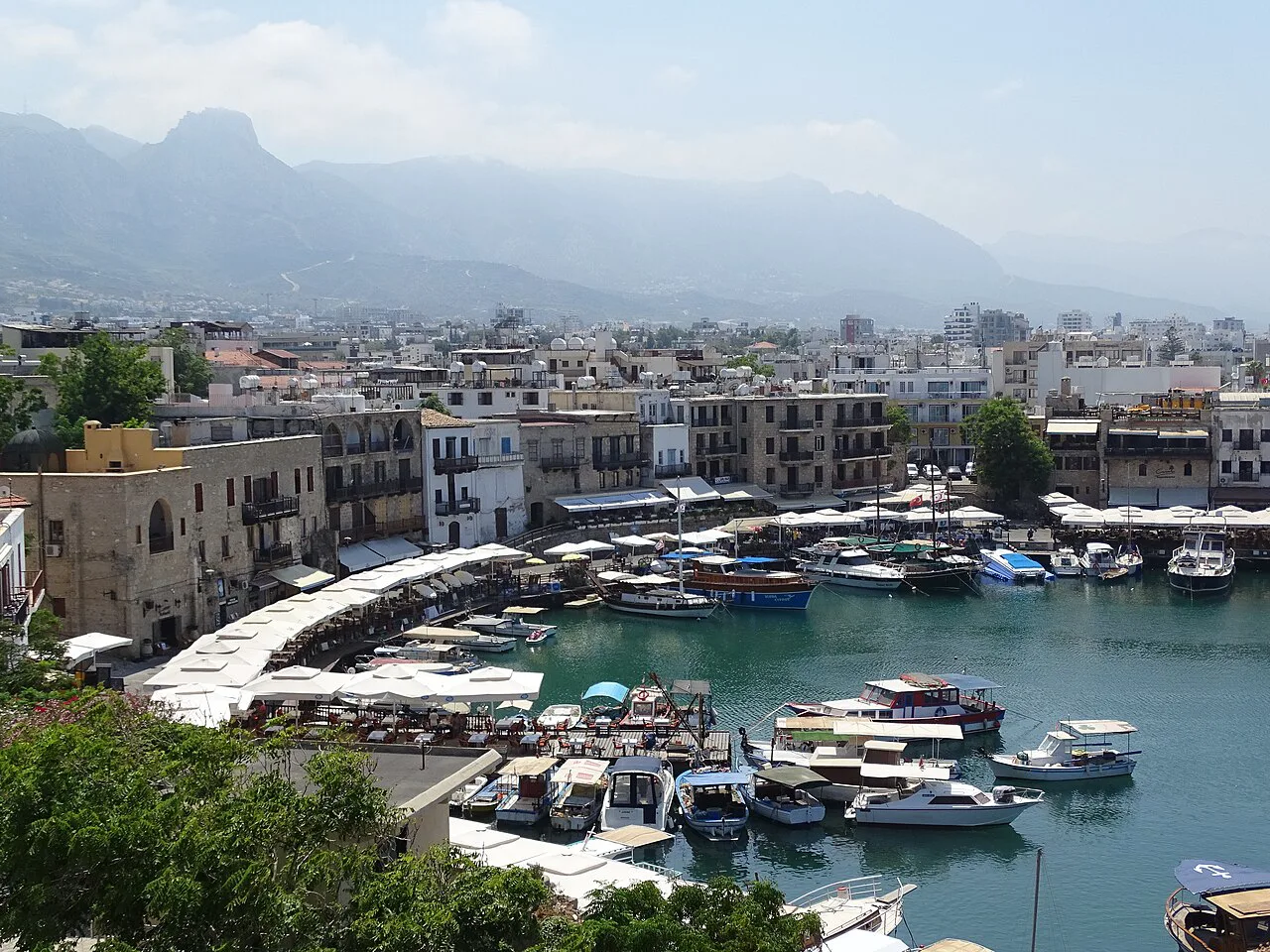 View over Kyrenia harbour from Kyrenia Castle.