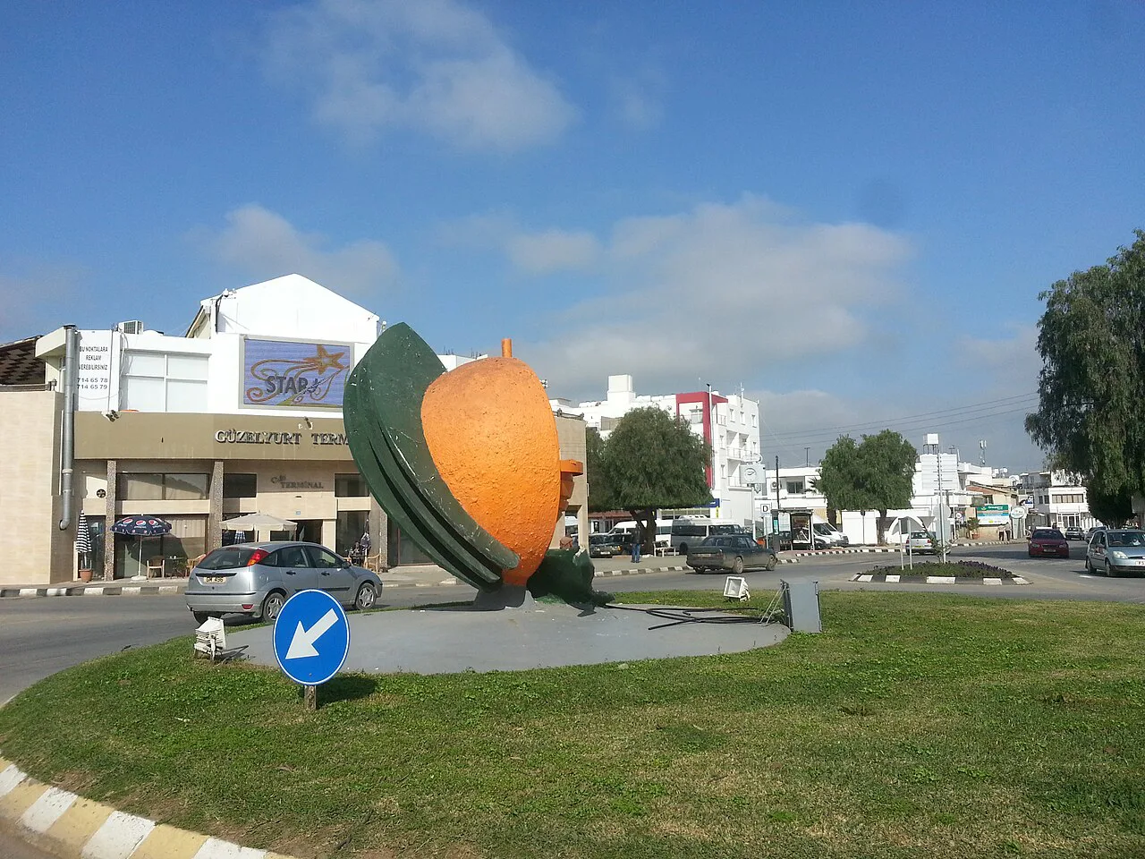 Orange monument in Morphou (Guzelyurt).