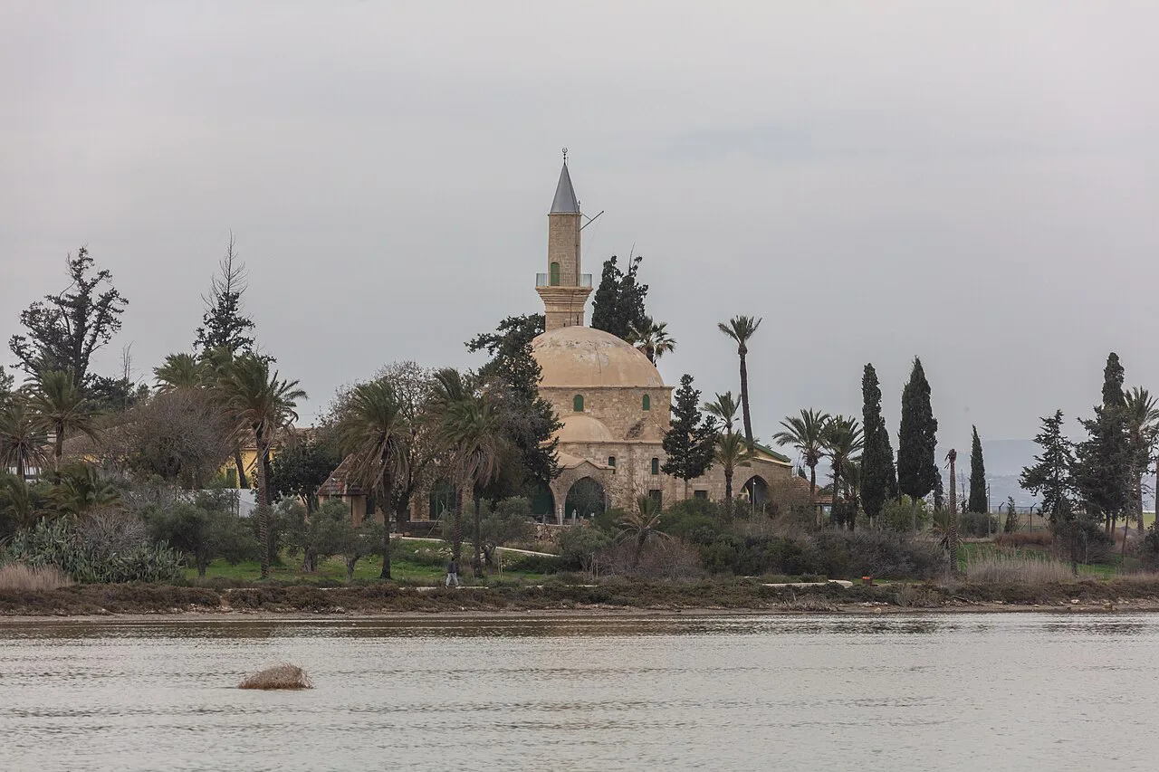 Hala Sultan Tekke across the Larnaca Salt Lake.