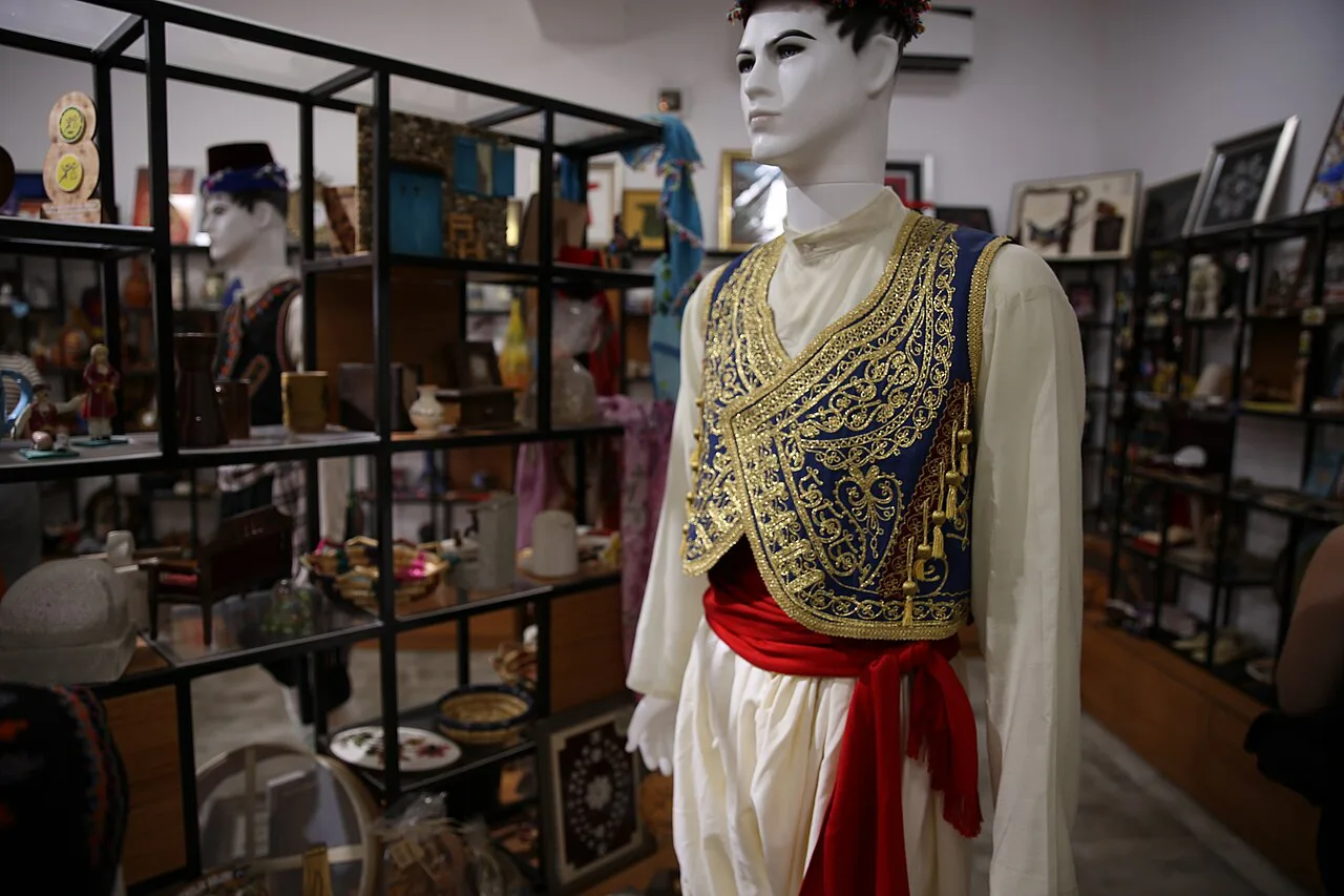 Costume display at the Trikomo Culture House.