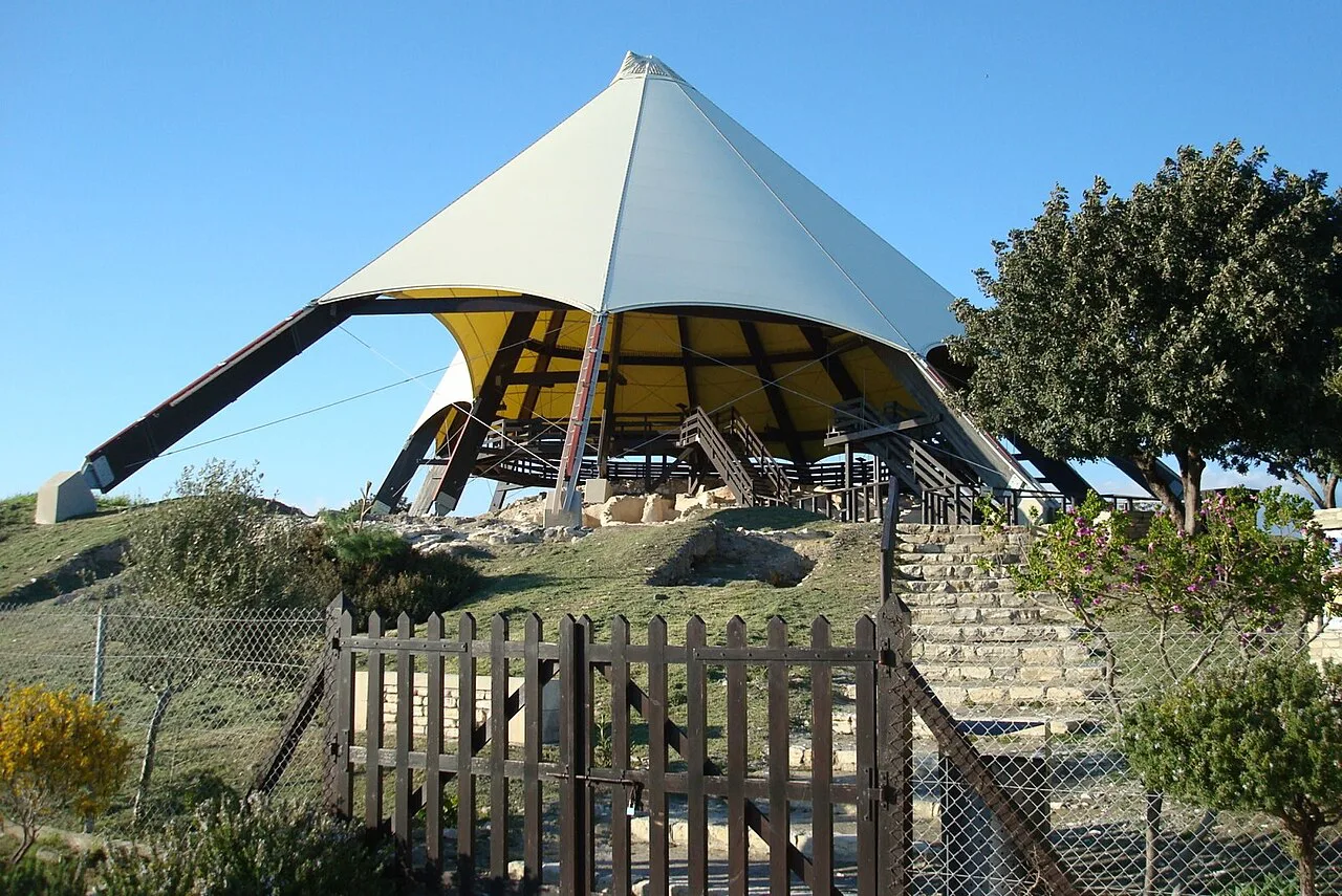 Shelter over the Neolithic village site at Kalavasos.