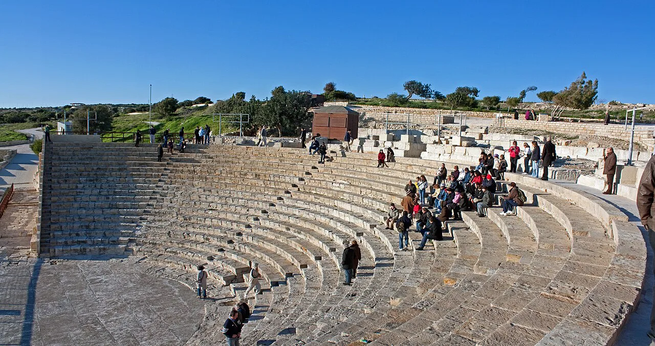 The ancient theatre at Kourion, seen from the south-east.