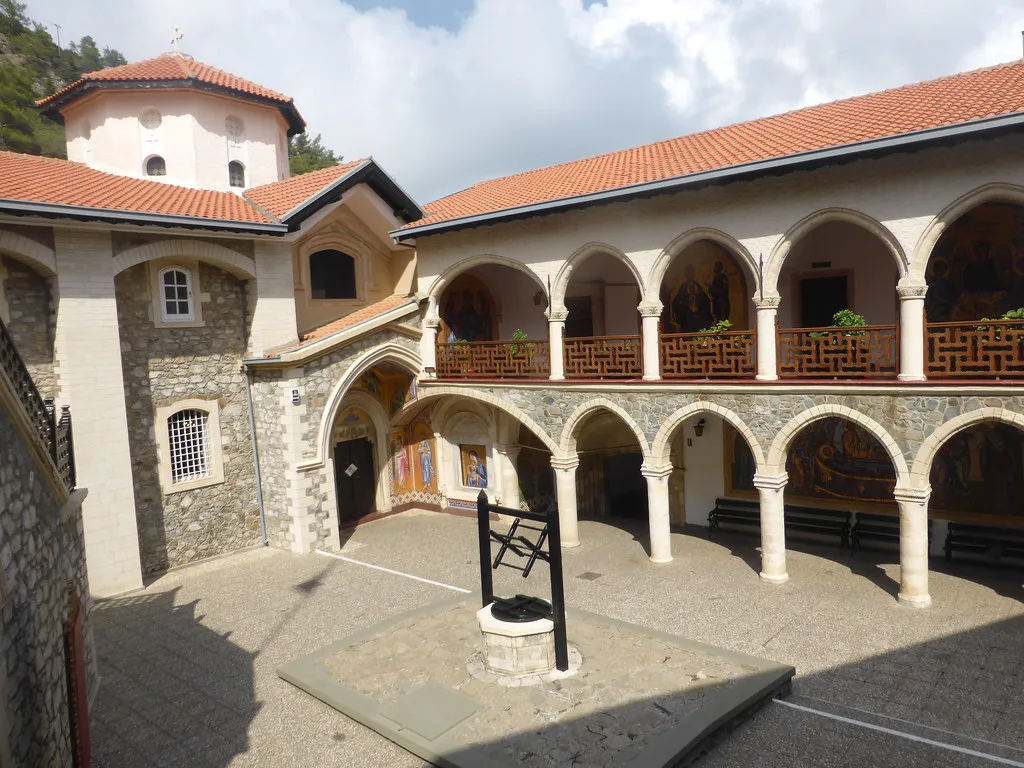 Courtyard of Kykkos Monastery in the Troodos.