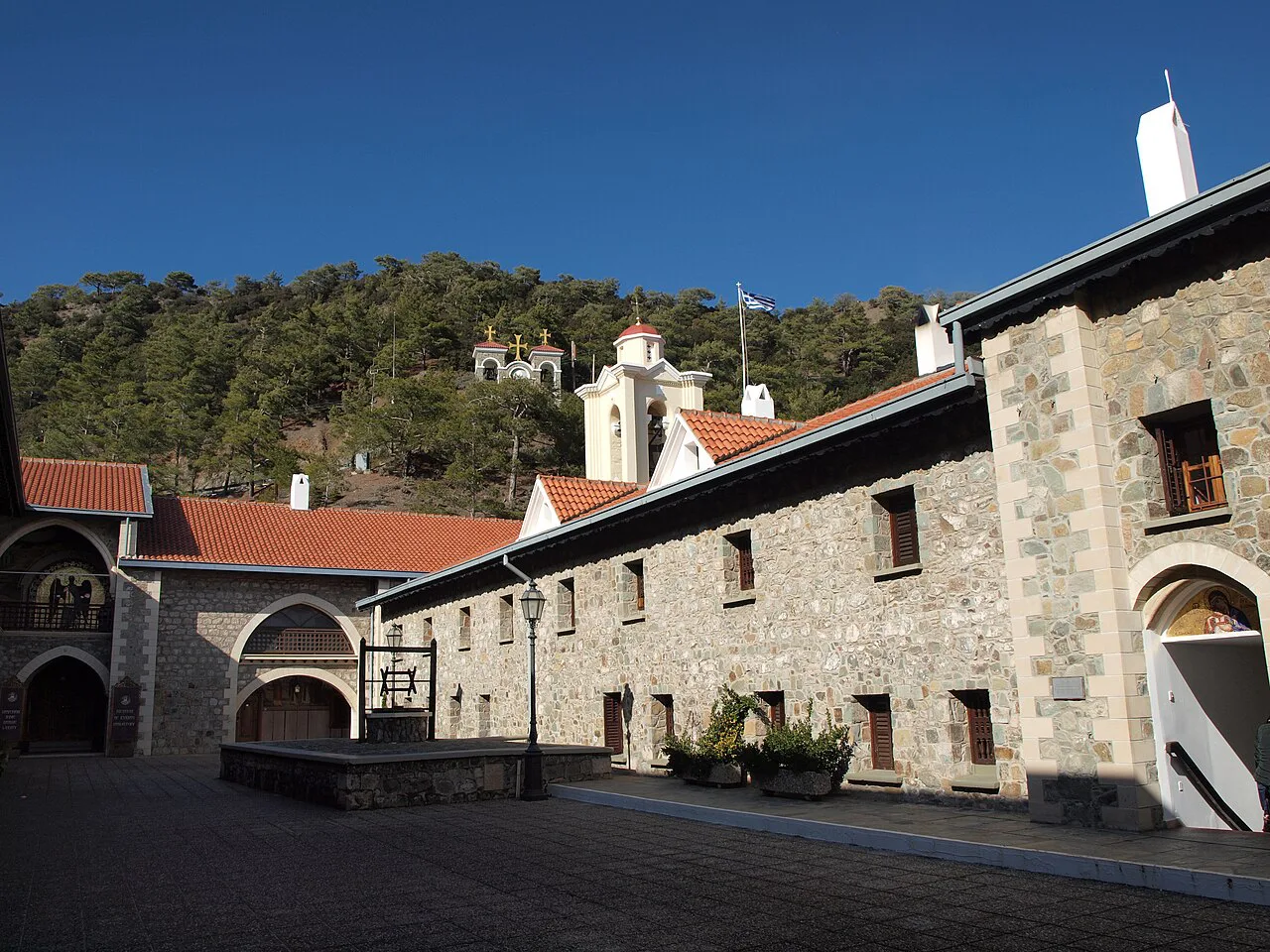 Courtyard of Kykkos Monastery, Troodos.