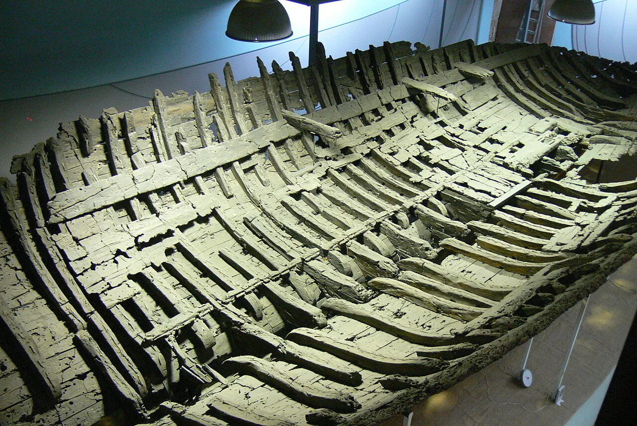 The Kyrenia shipwreck in the Shipwreck Museum, Kyrenia Castle.