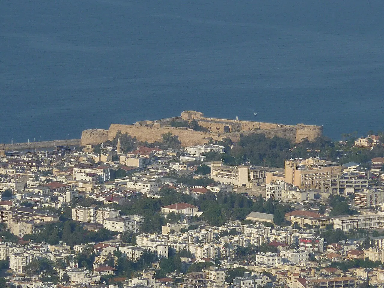 Kyrenia Castle seen from St Hilarion Castle.