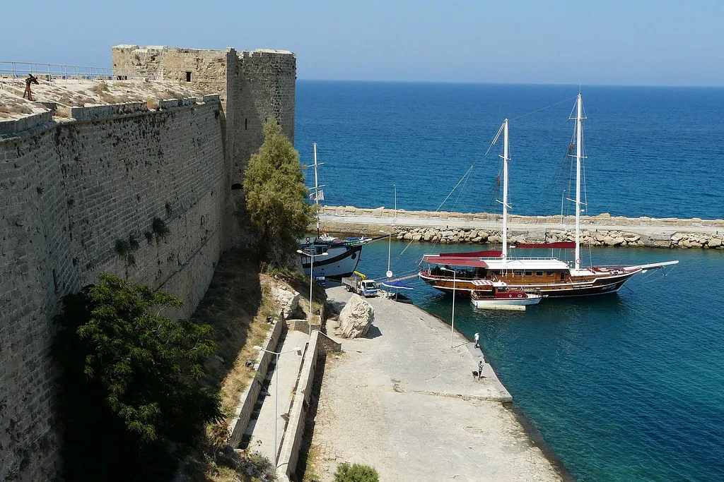 Kyrenia harbour beside the castle walls.