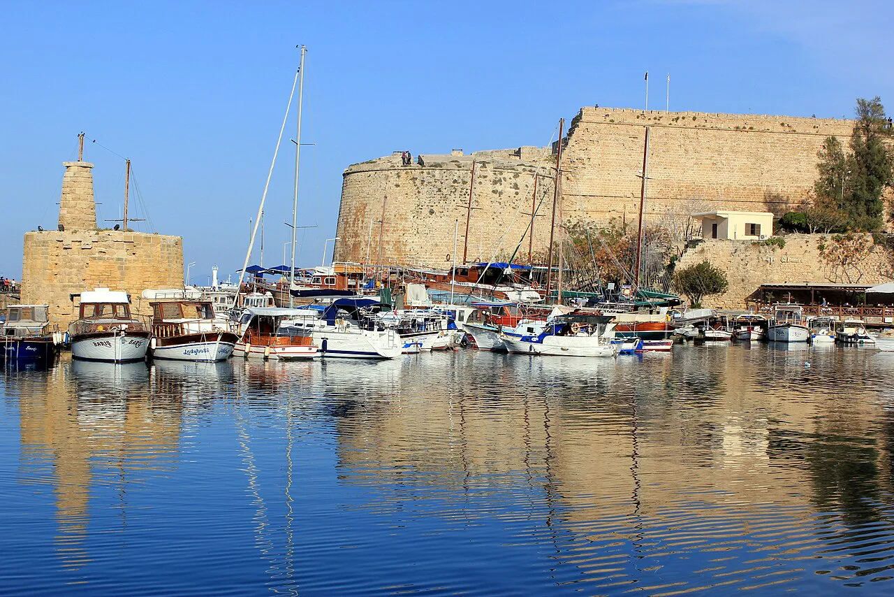 Kyrenia old harbour with the castle behind.