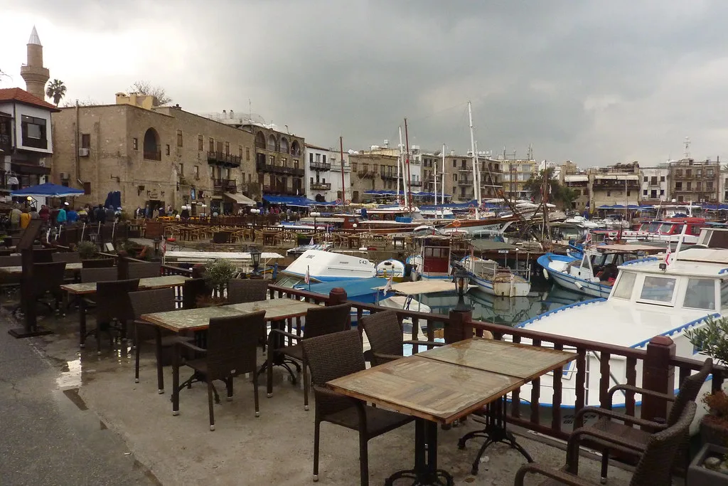 Harbourside restaurants at Kyrenia.