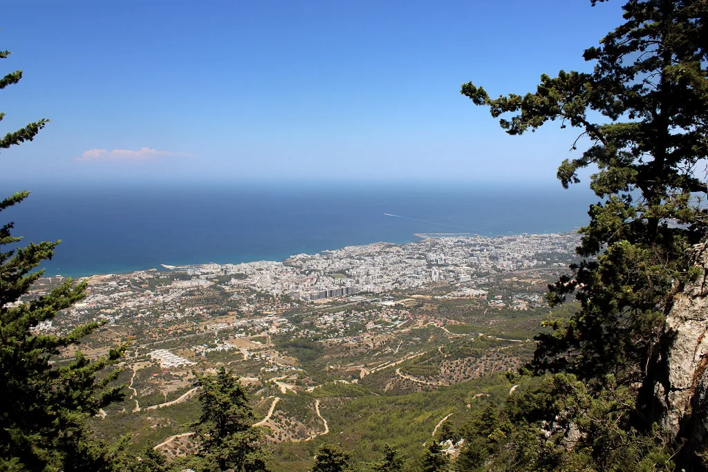 View over Kyrenia from the mountains.