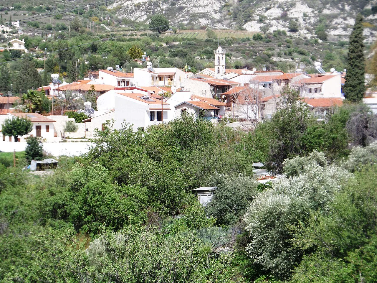 Houses and hillside at Laneia.