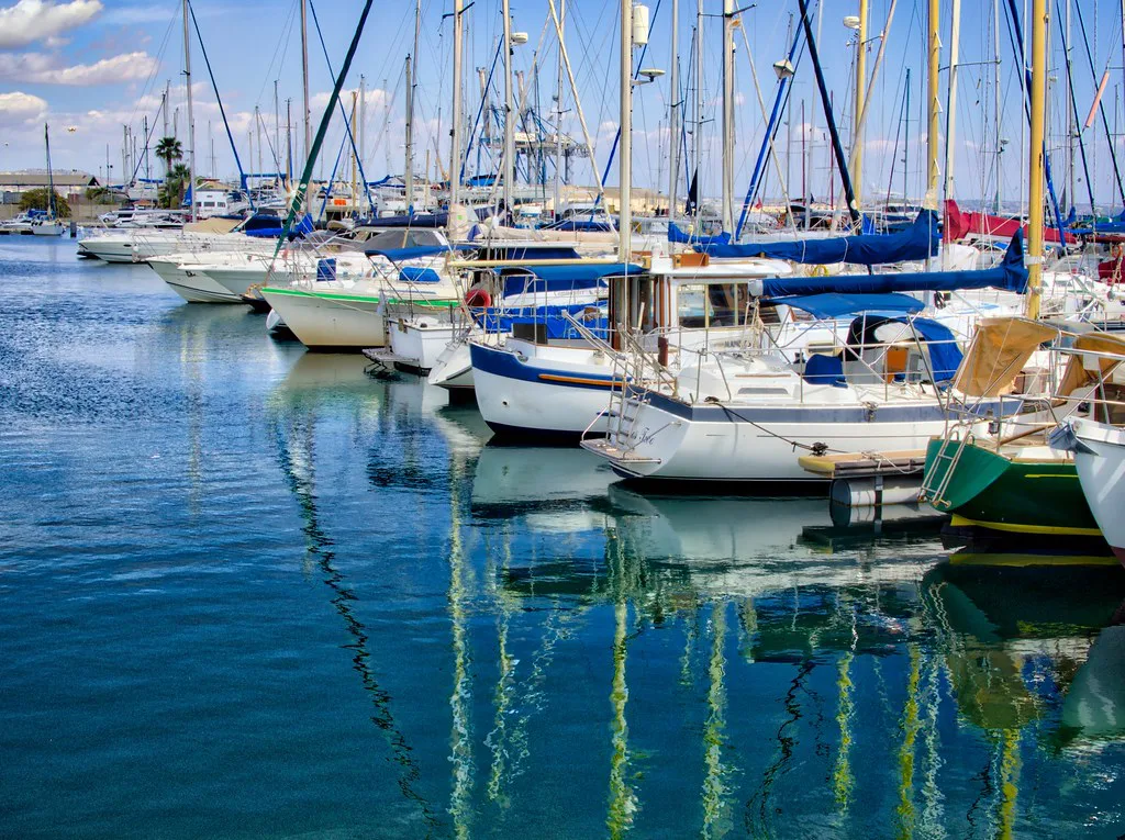 Boats in Larnaca marina.