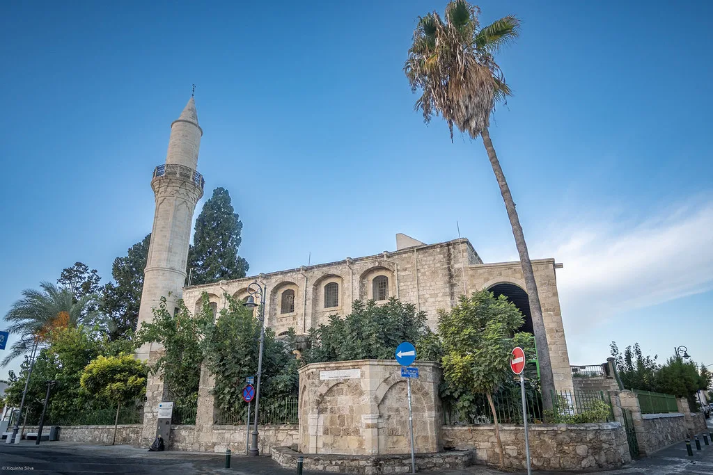 Mosque and palm trees in Larnaca.