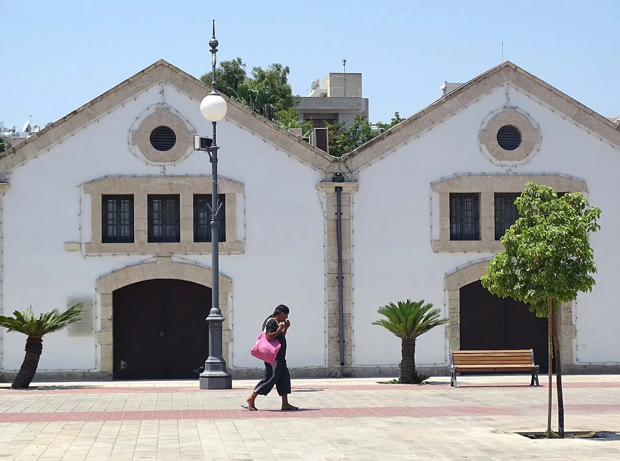 Buildings beside Larnaca Marina.