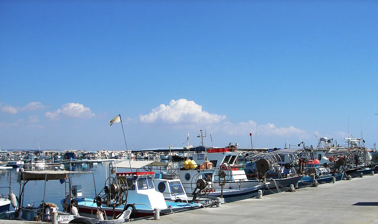 Boats at Larnaca Marina.