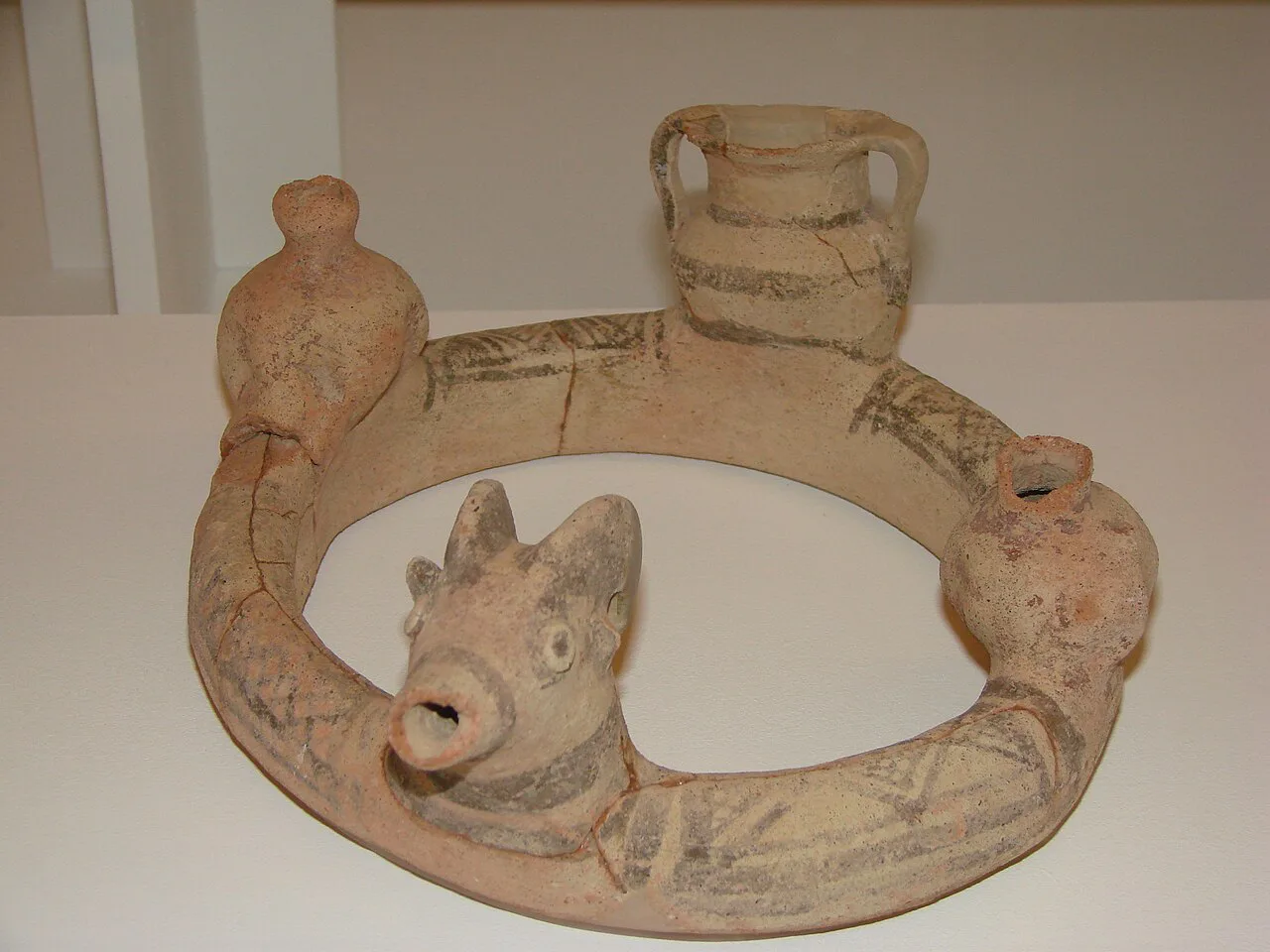 Bichrome kernos from Amathus in the Limassol Archaeological Museum.