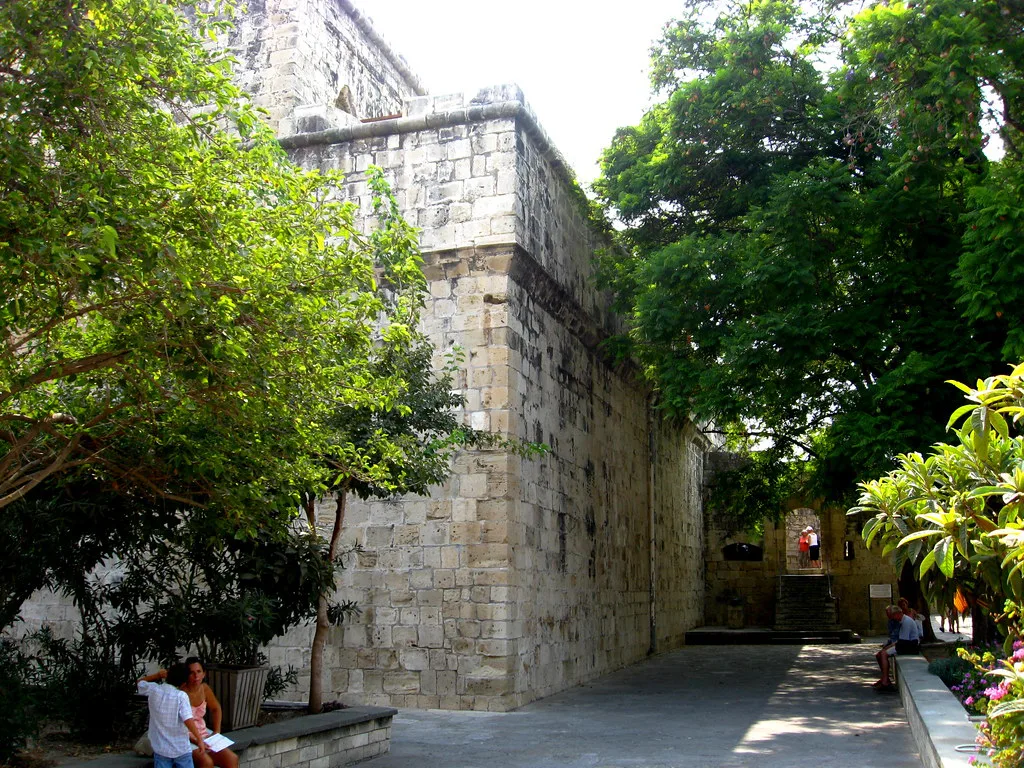 Walls of Limassol Castle and the medieval museum.