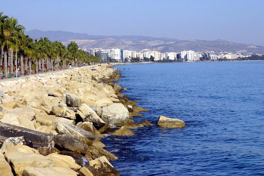 Rocky seafront at Limassol.