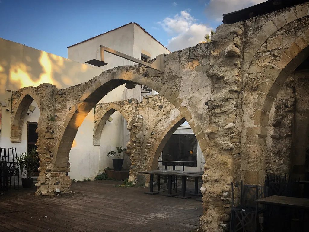 Stone arches in the old town of Limassol.