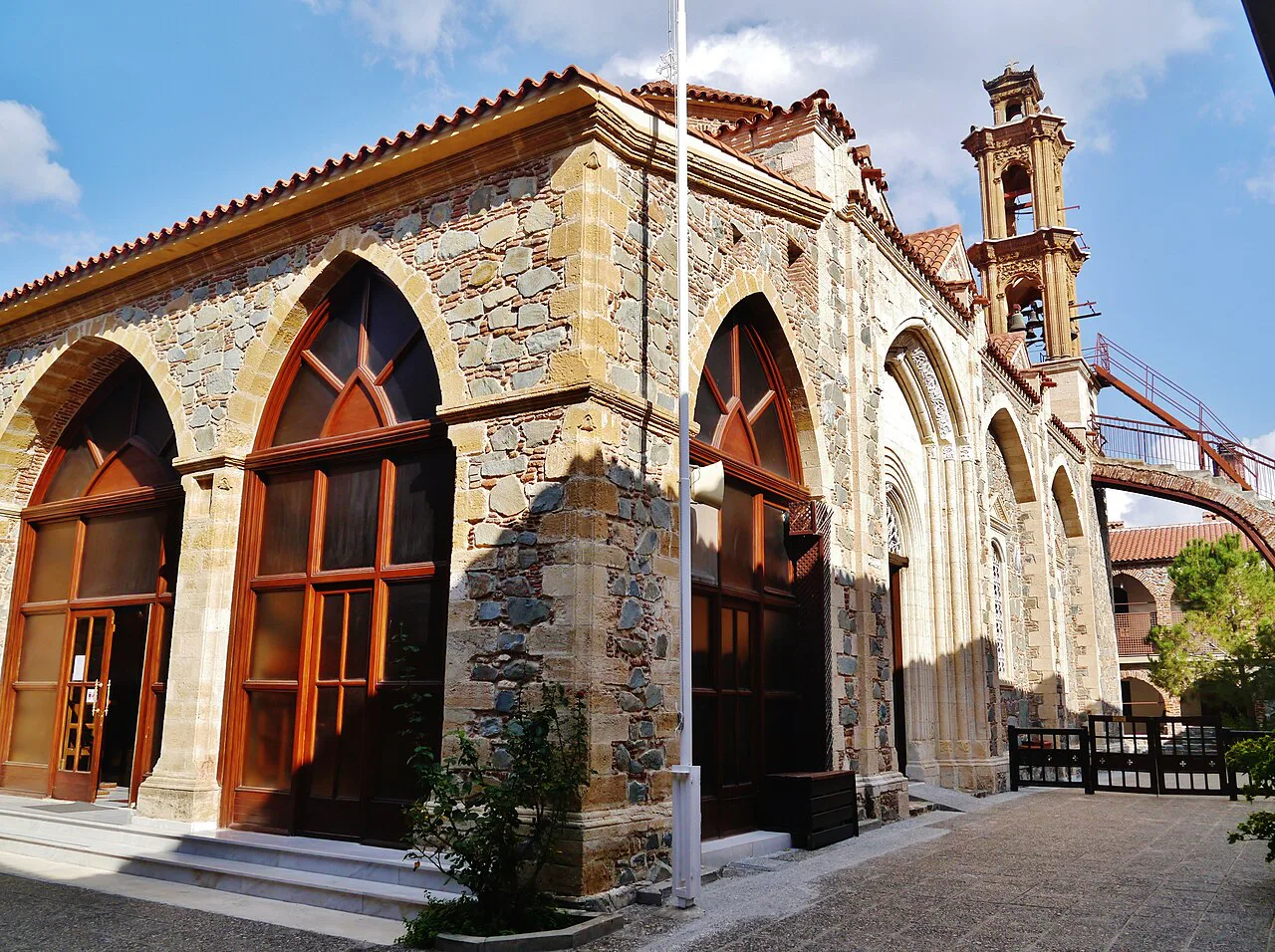 Exterior of the church at Machairas Monastery.