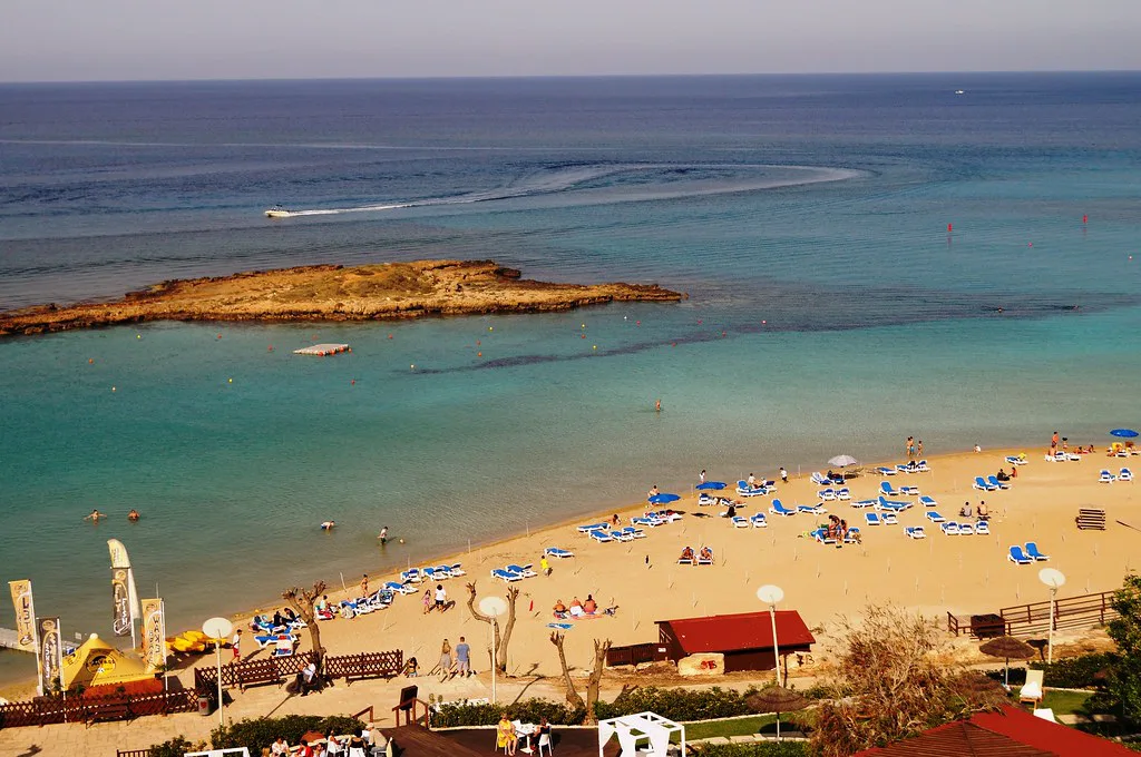 Fig Tree Bay and its small islet at Protaras.