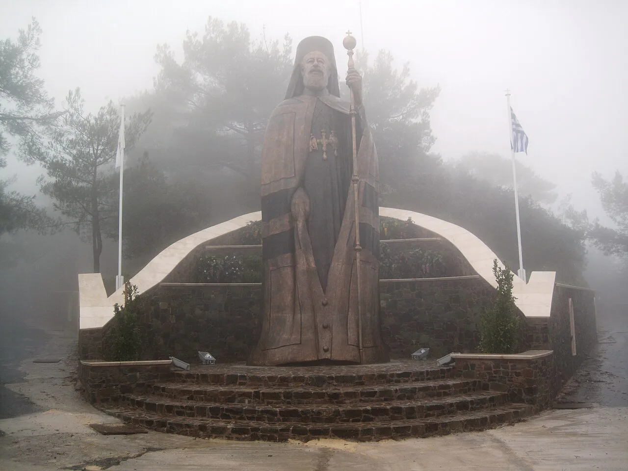 Statue of Makarios III at Kykkos Monastery.
