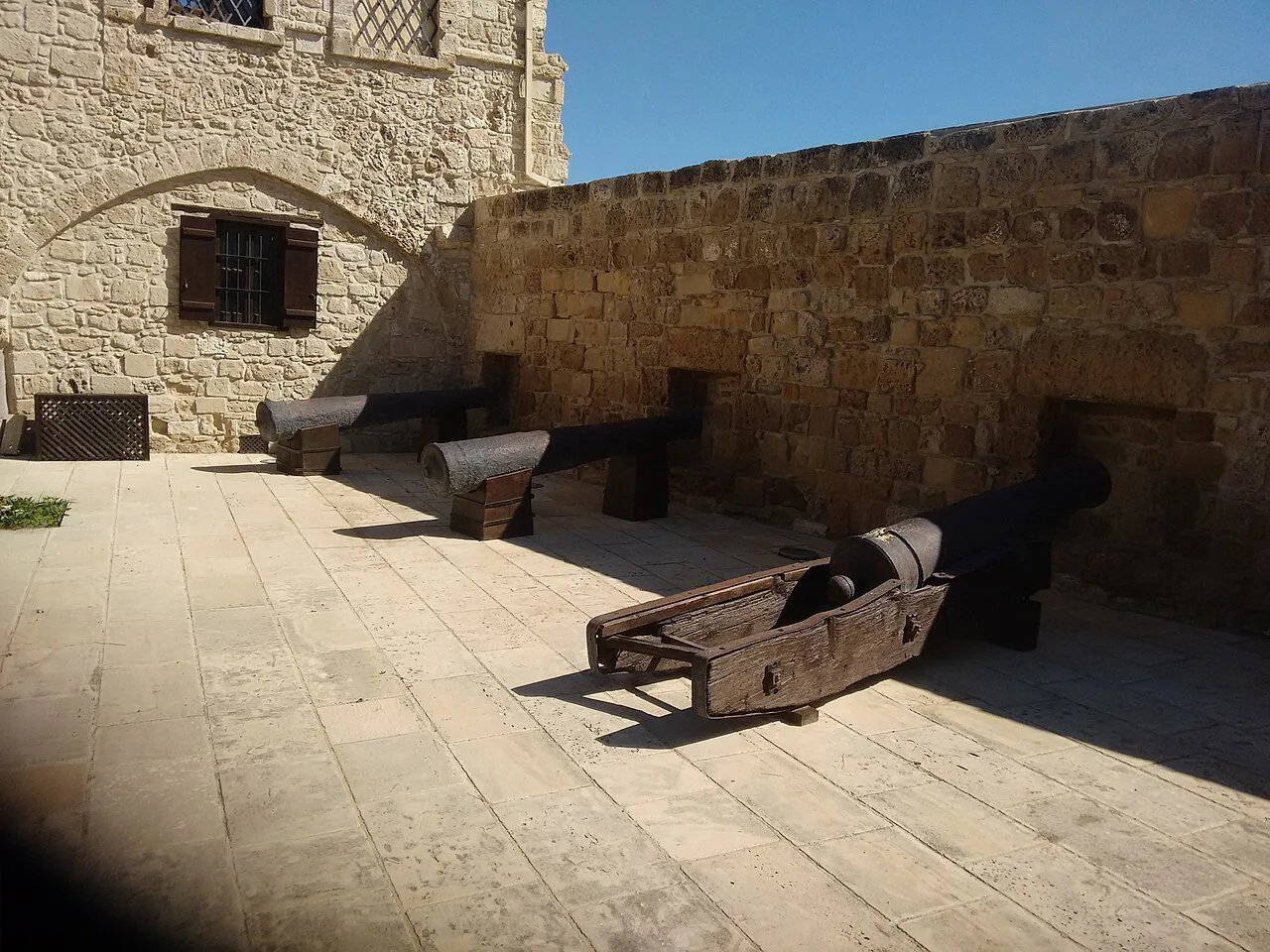 Cannons at Larnaca Castle.