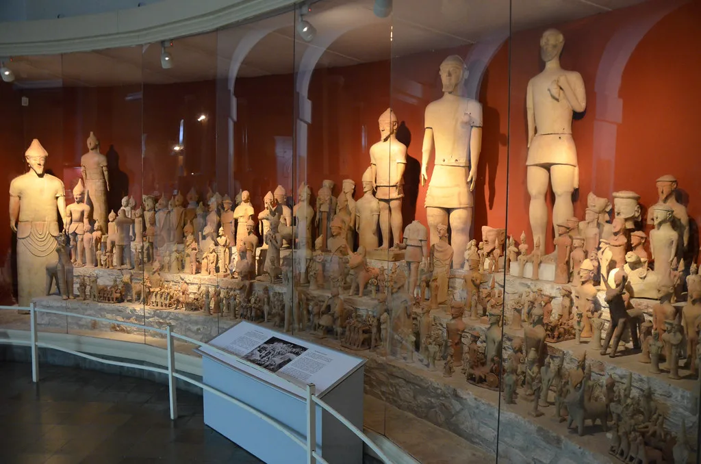 Clay votive figurines from Agia Irini in the Cyprus Museum, Nicosia.