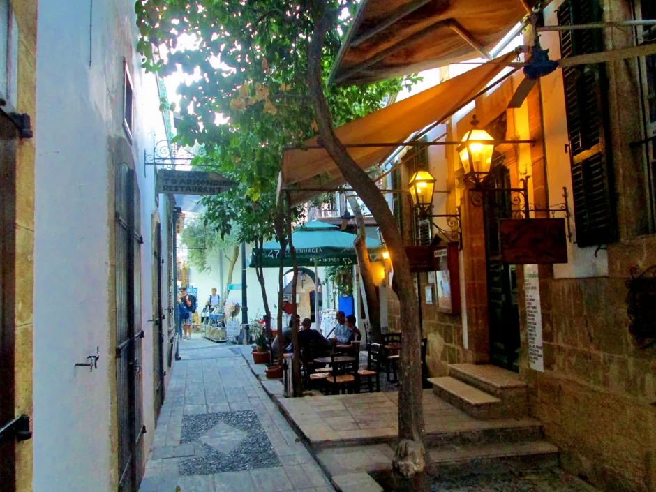 Historic mansions in Laiki Geitonia, Nicosia.