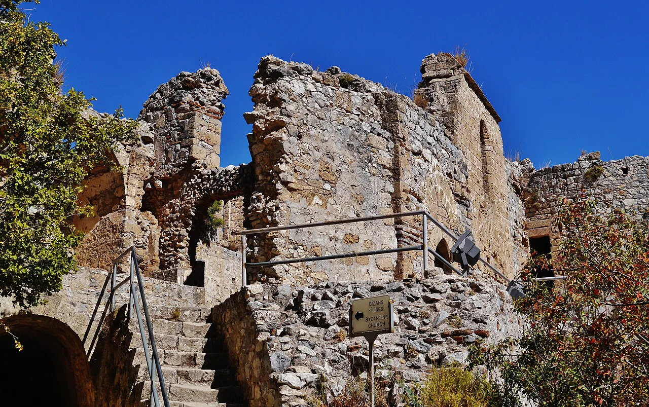 Ruined walls of Saint Hilarion Castle.