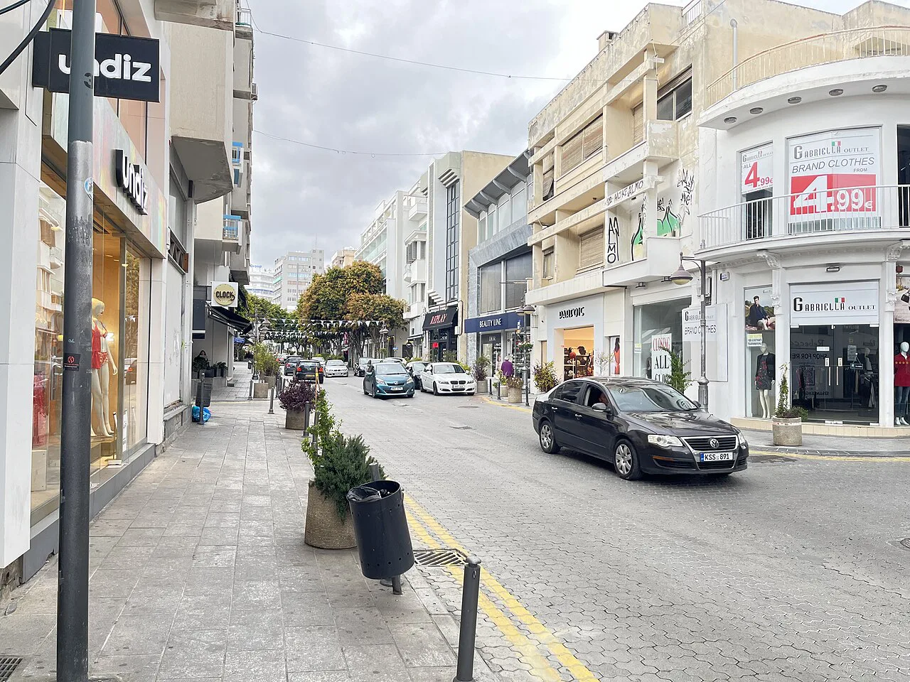 Shops along Anexartisias Street, Limassol.