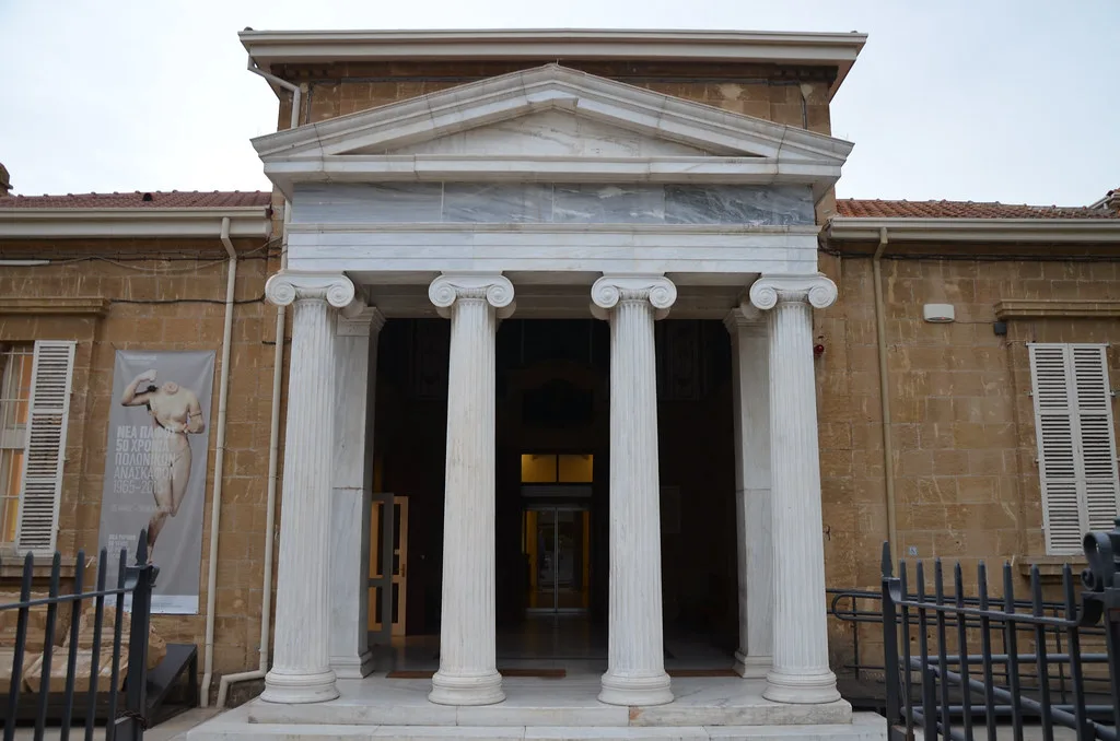 Neo-classical facade of the Cyprus Museum, Nicosia.