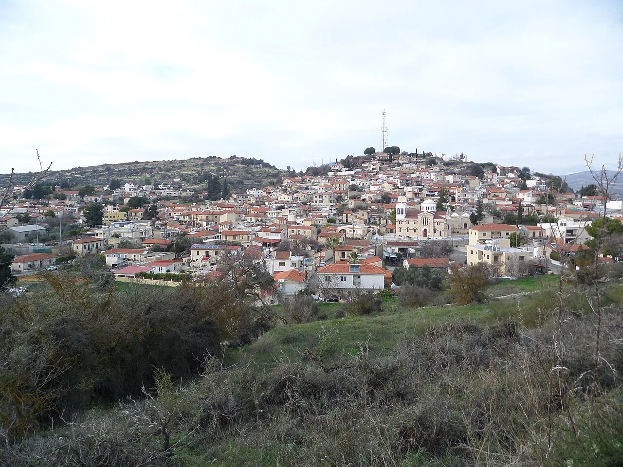 Pachna village from the surrounding hillside.